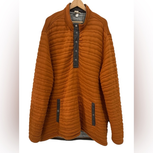 Duluth Trading Co Men's Flintlock 1/4 Snap Popover in Pumpkin - Size 2XL - Picture 1 of 7